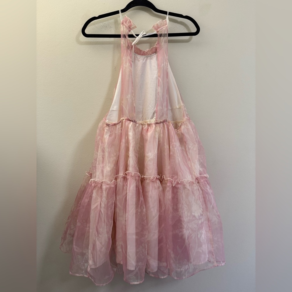 Free People Sweet Serenade Floral Open Back Mini Dress in Bubblegum Pink - S - Picture 9 of 16